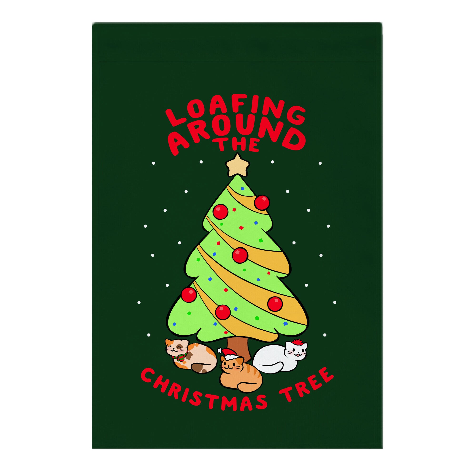 Loafing Around The Christmas Tree Garden Flag